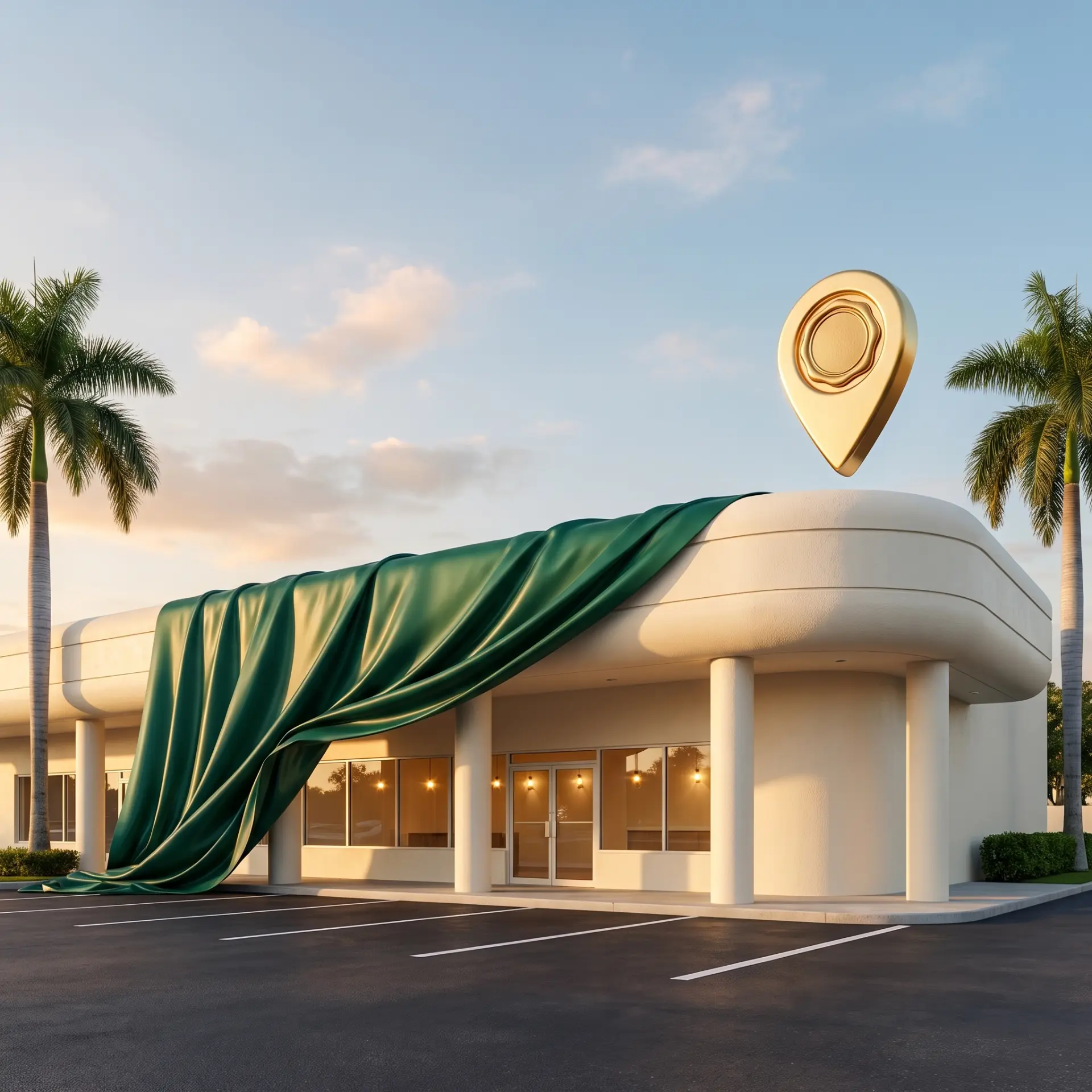 The new Casa Caleñitas home in Pembroke Pines, still covered, awaiting its grand opening